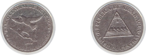 Moneda 50 centavos de córdoba 1994