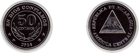 Moneda 50 centavos de córdoba 2014