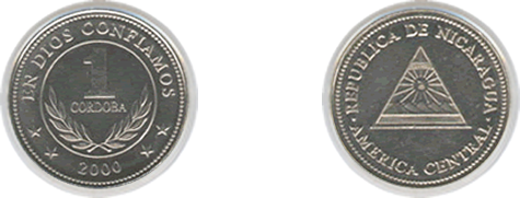 Moneda 1 córdoba 2000