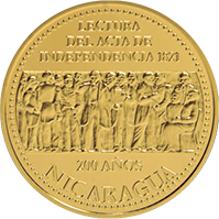 Reverso de la moneda Bicentenario de la Independencia de Centroamérica