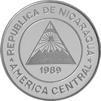 Reverso de la moneda Cristóbal Colón Descubrió Nicaragua 1502