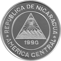 Reverso de la moneda Nicaragua Italia 90