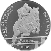 Anverso de la moneda XXV Olimpiadas de Verano Barcelona 1992 Hípico