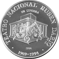 Anverso de la moneda Teatro Nacional Rubén Darío