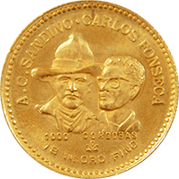 Anverso de la moneda I Aniversario de la Revolución Popular Sandinista