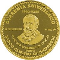 Anverso de la moneda 40 Aniversario del Banco Central de Nicaragua