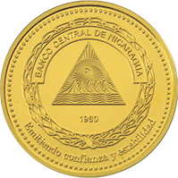 Reverso de la moneda 60 Aniversario del Banco Central de Nicaragua