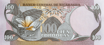 Reverso del billete <span>Billete Desmonetizado de 100 Córdobas</span>

