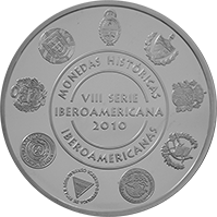Reverso de la moneda VIII Serie Iberoamericana – Monedas Históricas