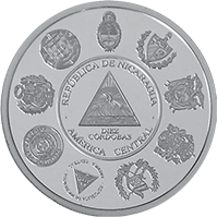 Reverso de la moneda XI Serie Iberoamericana – Volcán Momotombo