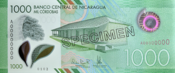 Anverso del billete <span>Billete Espécimen Circulación de 1,000 Córdobas</span>
