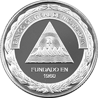 Reverso de la moneda 50 Aniversario del Banco Central de Nicaragua