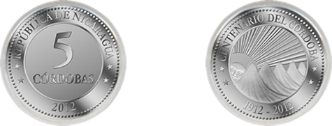 Moneda 5 córdobas 2012